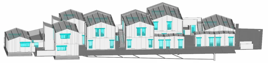 Construction de 24 logements sociaux au Poiré sur vie par FLéconomie - maquette Attic